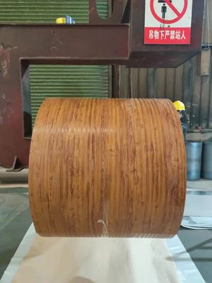 Printech Renkli Bobin 50 Yıllık Garanti 3003H24 Alüminyum Bobin 0.80*1200 PVDF Ahşap Tanesi Printech Renkli Kaplı Bobin