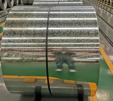 GBT2518 Çatı panelleri için ASTM A653M CS-B, kromlu sarmallarda düzenli spangle galvanizli çelik levhası