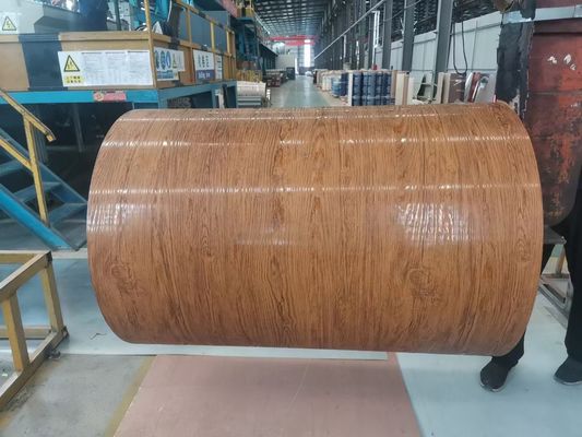 Alüminyum bobine PVDF Duvar Çatı Taşı 3003H24 H26 Printech Renk Bobine Ahşap Taneler 50 Yıllık Garanti Renk kaplı bobin